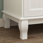 Armario ropero de madera de 63" – Laca blanca, 4 puertas y 2 cajones