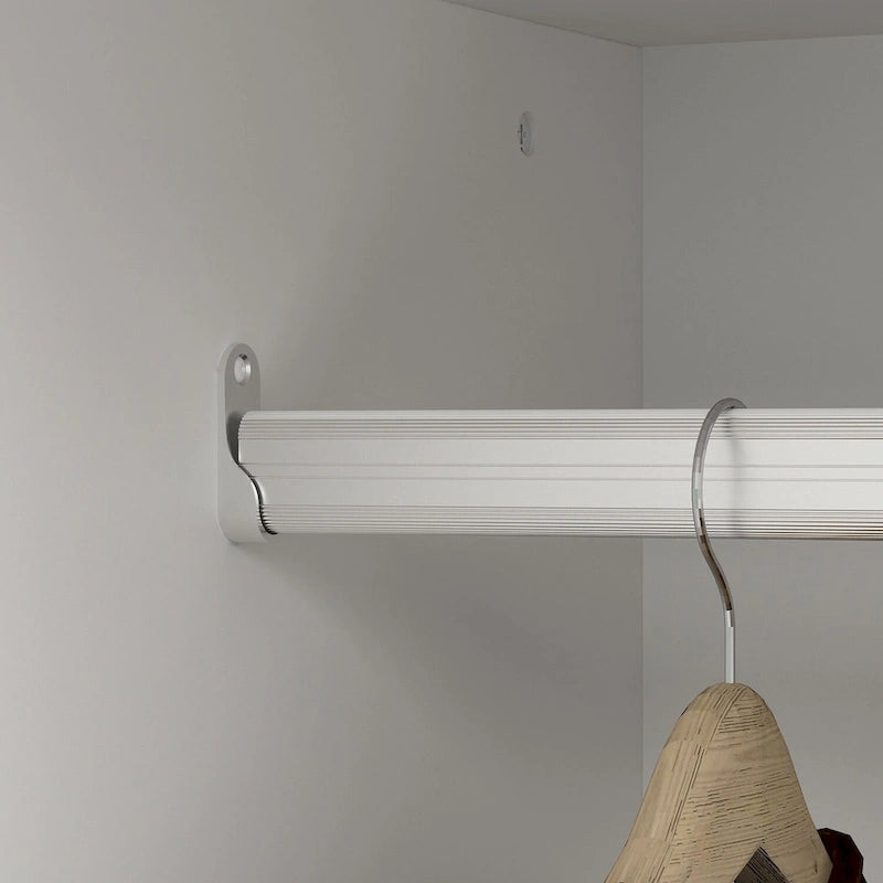Armario ropero de madera de 63" – Laca blanca, 4 puertas y 2 cajones