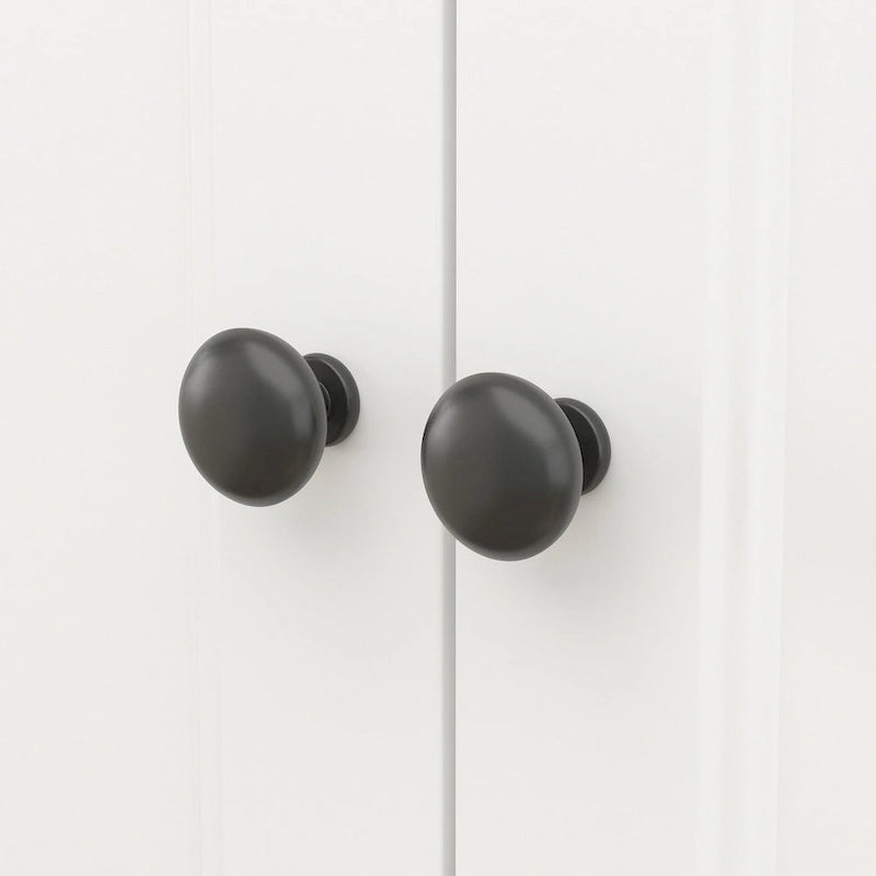 Armario ropero de madera de 63" – Laca blanca, 4 puertas y 2 cajones
