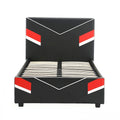 Estructura de cama individual Twin Gaming – Diseño de carreras en negro y rojo para niños y adolescentes