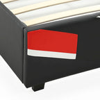 Estructura de cama individual Twin Gaming – Diseño de carreras en negro y rojo para niños y adolescentes