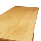 Mesa consola de madera maciza de fresno con 2 cajones y estante abierto – 2 acabados