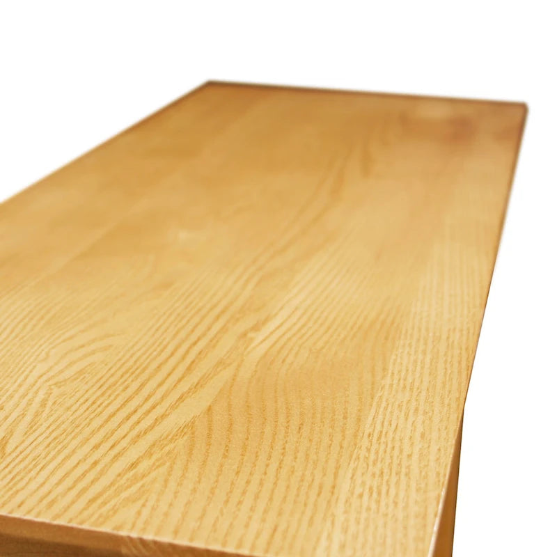 Mesa consola de madera maciza de fresno con 2 cajones y estante abierto – 2 acabados