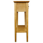 Mesa consola de madera maciza de fresno con 2 cajones y estante abierto – 2 acabados