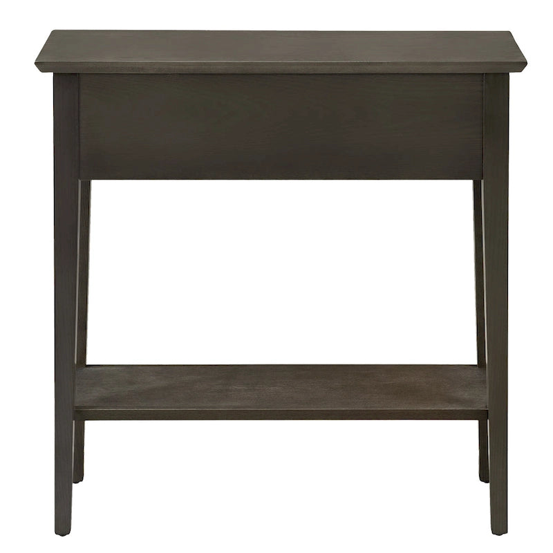 Mesa consola de madera maciza de fresno con 2 cajones y estante abierto – 2 acabados
