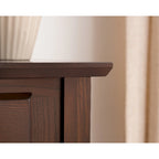 Mesa consola de madera maciza de fresno con 2 cajones y estante abierto – 2 acabados