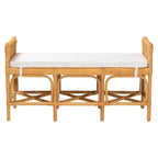 Banco Moderno Bohemio de Ratán Natural Marrón – Asiento Boho Hecho a Mano para la Entrada