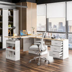 Escritorio de oficina de altura ajustable de 63" – Ergonómico para sentarse y levantarse con almacenamiento