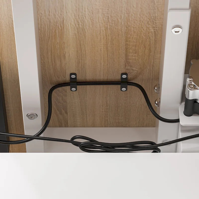 Escritorio de oficina de altura ajustable de 63" – Ergonómico para sentarse y levantarse con almacenamiento
