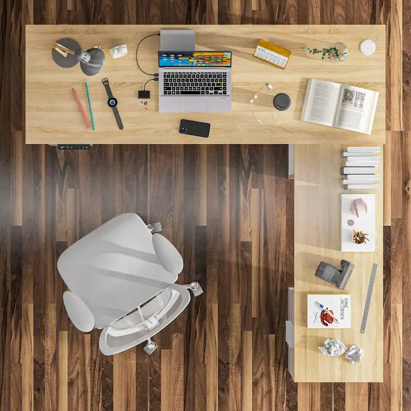 Escritorio de oficina de altura ajustable de 63" – Ergonómico para sentarse y levantarse con almacenamiento