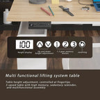 Escritorio de oficina de altura ajustable de 63" – Ergonómico para sentarse y levantarse con almacenamiento