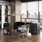 Escritorio de oficina de altura ajustable de 63" – Ergonómico para sentarse y levantarse con almacenamiento