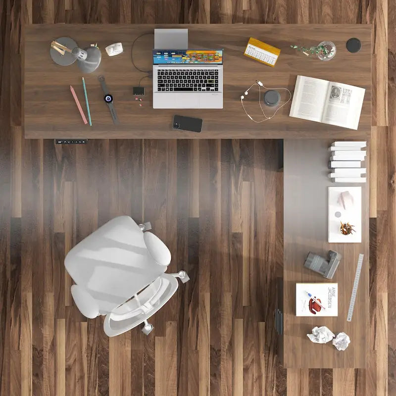 Escritorio de oficina de altura ajustable de 63" – Ergonómico para sentarse y levantarse con almacenamiento