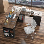 Escritorio de oficina de altura ajustable de 63" – Ergonómico para sentarse y levantarse con almacenamiento