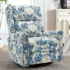 Sillón reclinable manual Floral Wingback – Giratorio, Balancín y Deslizante