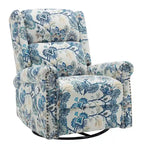 Sillón reclinable manual Floral Wingback – Giratorio, Balancín y Deslizante
