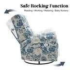 Sillón reclinable manual Floral Wingback – Giratorio, Balancín y Deslizante
