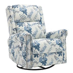Sillón reclinable manual Floral Wingback – Giratorio, Balancín y Deslizante