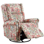 Sillón reclinable manual Floral Wingback – Giratorio, Balancín y Deslizante