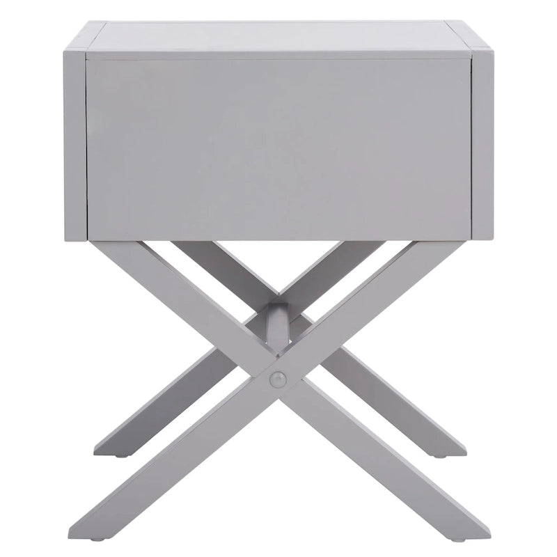 Mesa de Noche Auxiliar de 1 Cajón Estilo Campaña – Madera de Acacia, 4 Colores