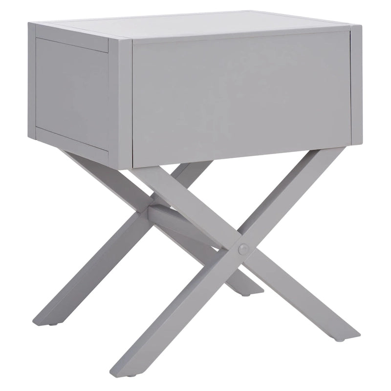 Mesa de Noche Auxiliar de 1 Cajón Estilo Campaña – Madera de Acacia, 4 Colores