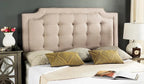 SAFAVIEH Shanika Taupe Upholstered Tufted Headboard (King)