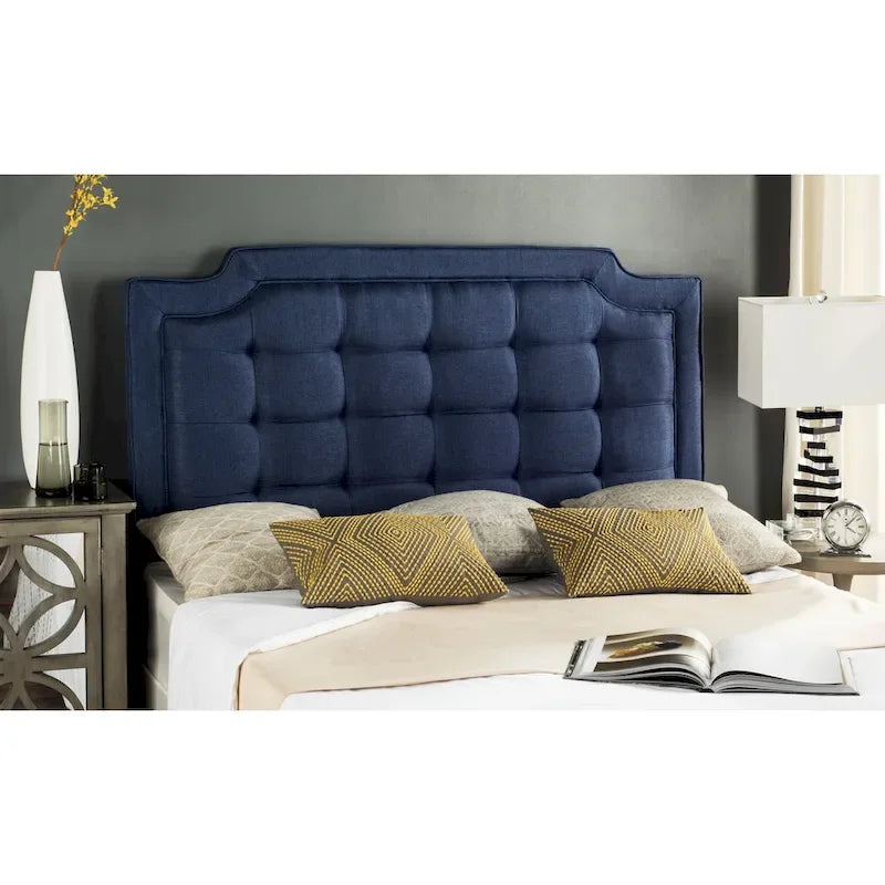 Cabecero tapizado capitoné King – Gris topo, estilo Hollywood Glam