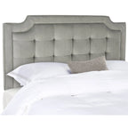 Cabecero tapizado capitoné King – Gris topo, estilo Hollywood Glam