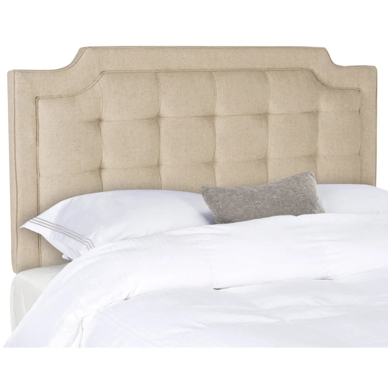 Cabecero tapizado capitoné King – Gris topo, estilo Hollywood Glam