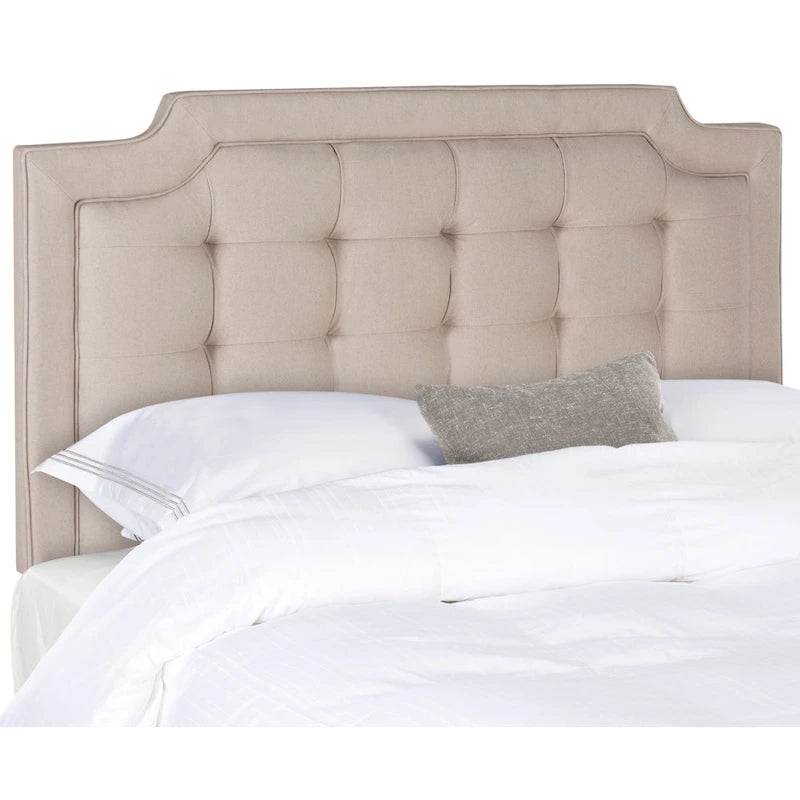 Cabecero tapizado capitoné King – Gris topo, estilo Hollywood Glam