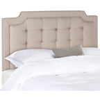 Cabecero tapizado capitoné King – Gris topo, estilo Hollywood Glam