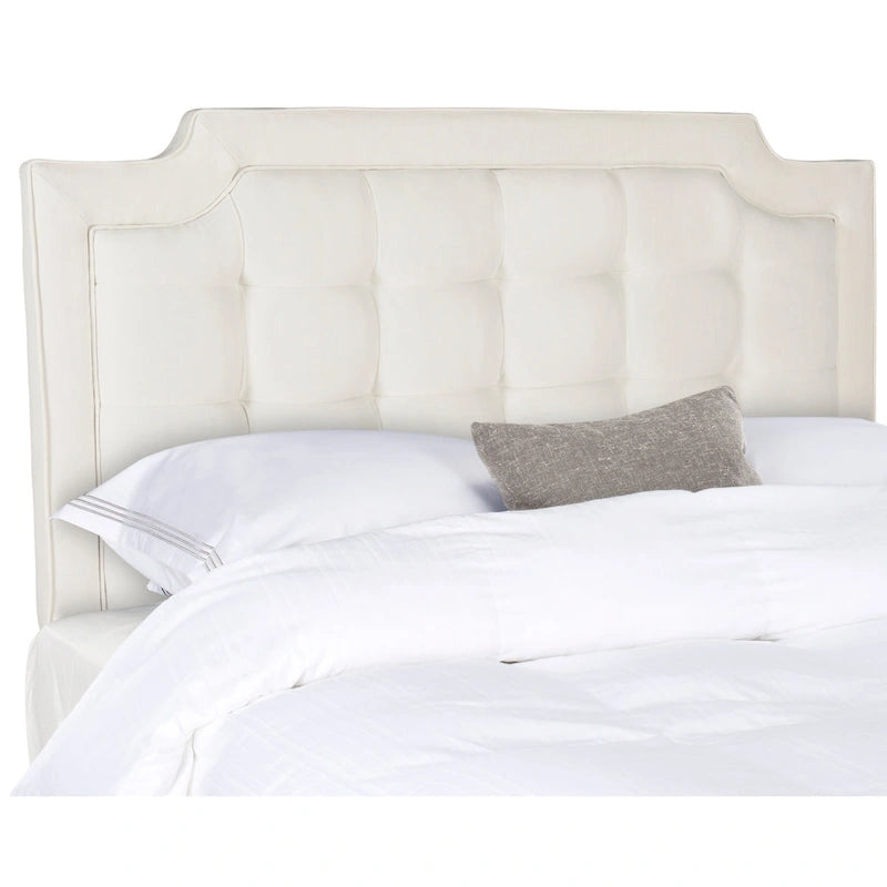 Cabecero tapizado capitoné King – Gris topo, estilo Hollywood Glam