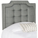 Cabecero tapizado capitoné King – Gris topo, estilo Hollywood Glam