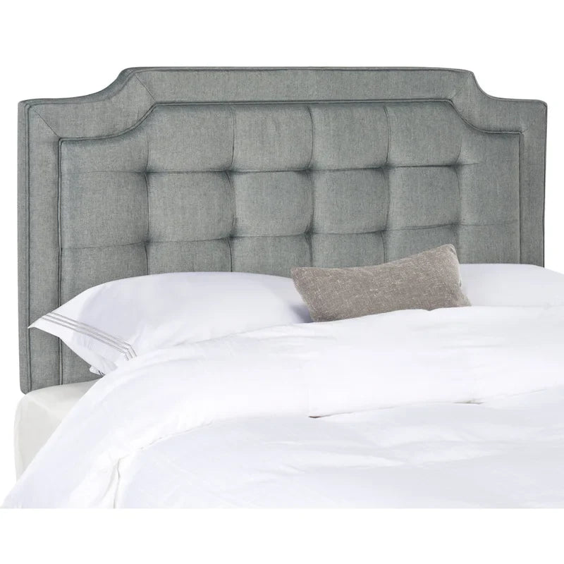 Cabecero tapizado capitoné King – Gris topo, estilo Hollywood Glam