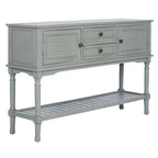 Mesa consola rústica con 2 cajones y 2 puertas – 119 cm de ancho, 4 acabados