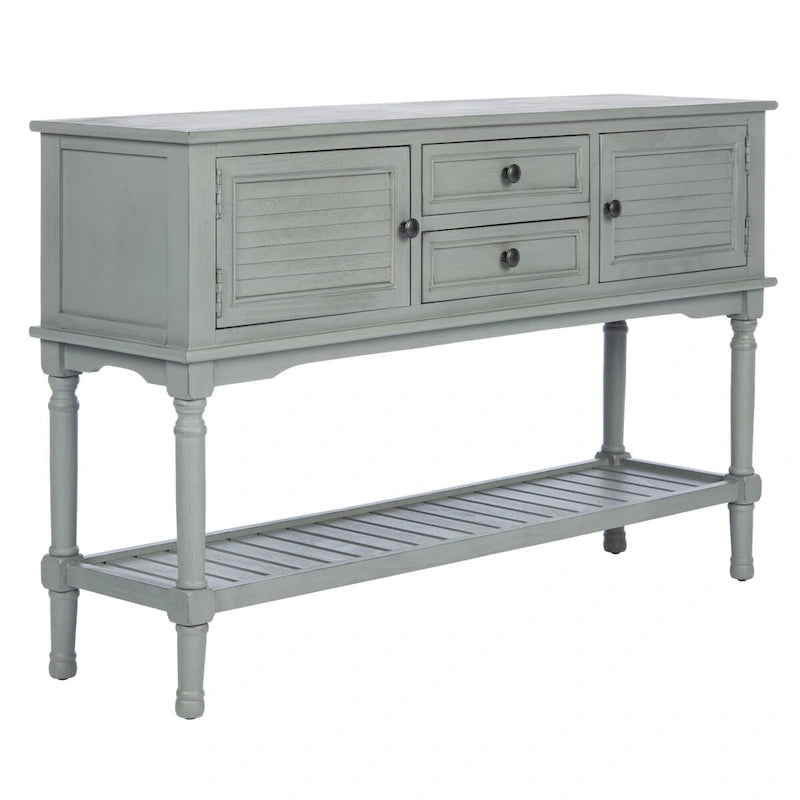 Mesa consola rústica con 2 cajones y 2 puertas – 119 cm de ancho, 4 acabados