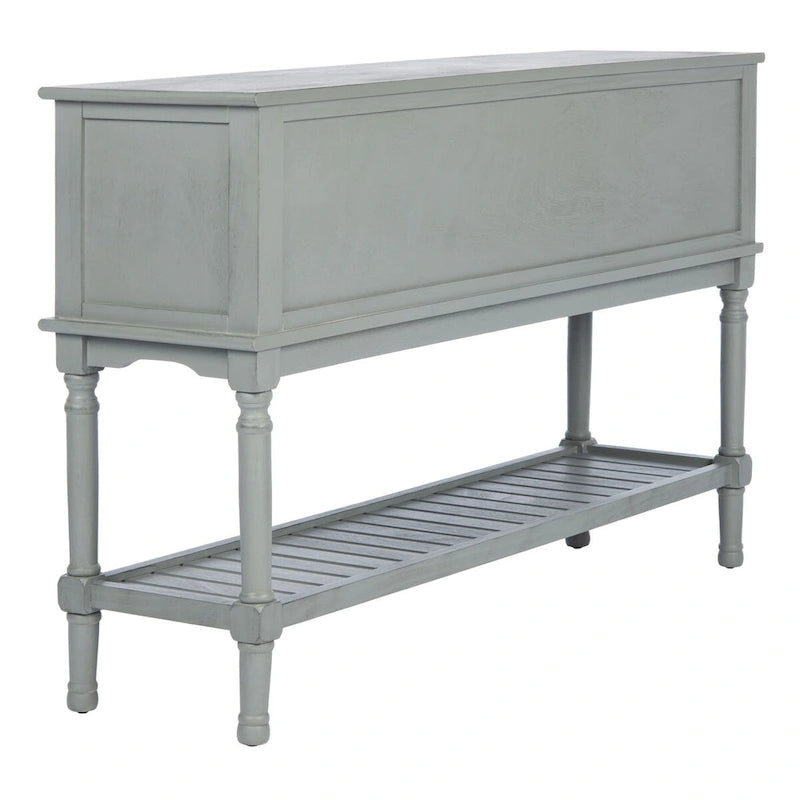 Mesa consola rústica con 2 cajones y 2 puertas – 119 cm de ancho, 4 acabados