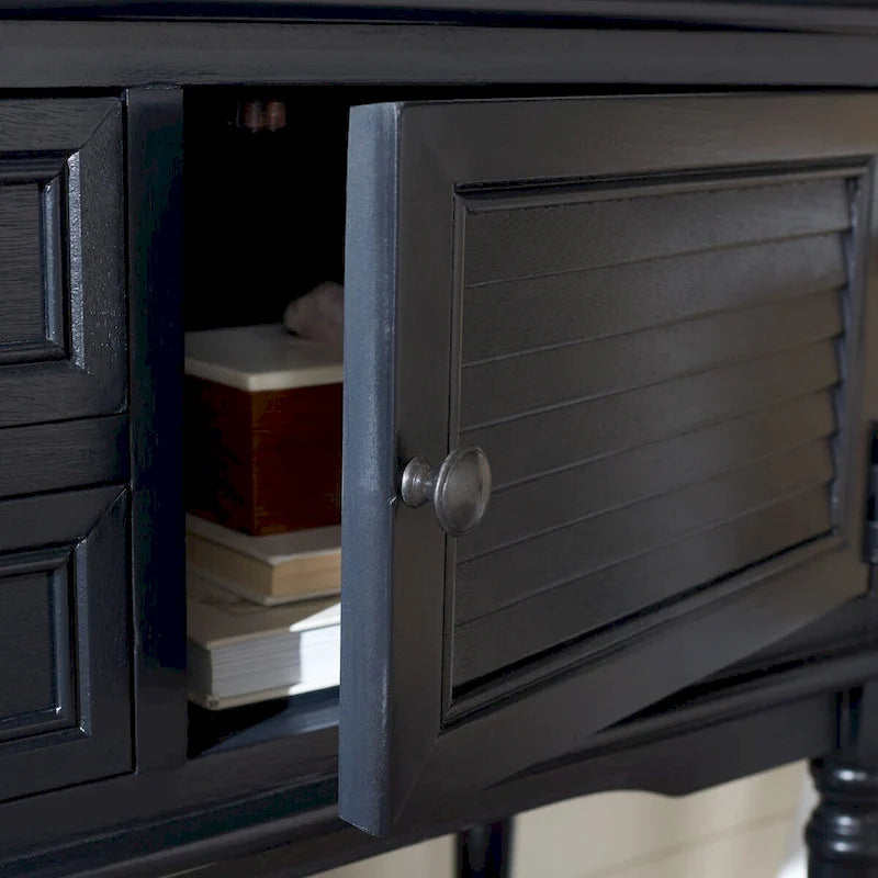 Mesa consola rústica con 2 cajones y 2 puertas – 119 cm de ancho, 4 acabados