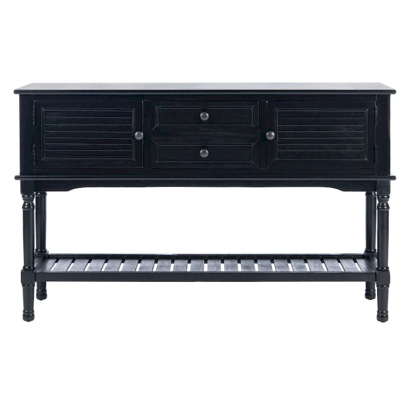 Mesa consola rústica con 2 cajones y 2 puertas – 119 cm de ancho, 4 acabados