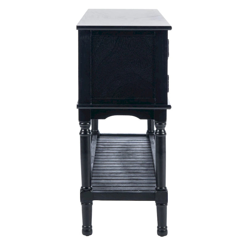 Mesa consola rústica con 2 cajones y 2 puertas – 119 cm de ancho, 4 acabados