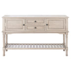 Mesa consola rústica con 2 cajones y 2 puertas – 119 cm de ancho, 4 acabados