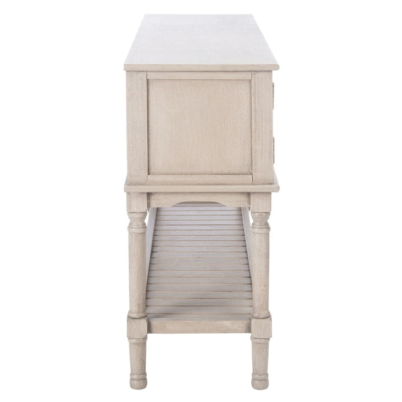 Mesa consola rústica con 2 cajones y 2 puertas – 119 cm de ancho, 4 acabados