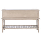 Mesa consola rústica con 2 cajones y 2 puertas – 119 cm de ancho, 4 acabados