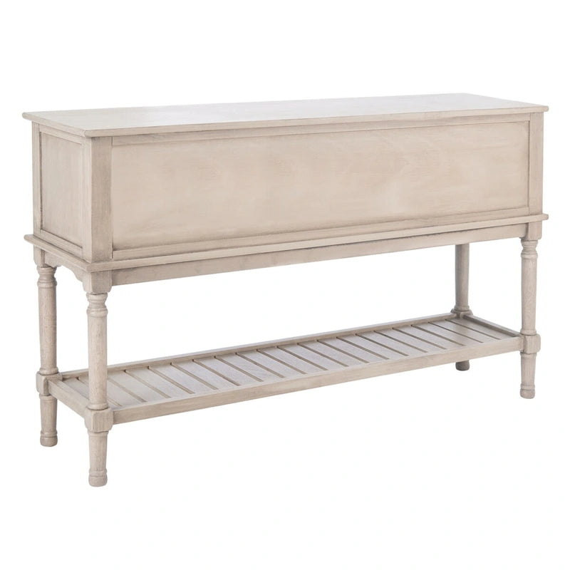 Mesa consola rústica con 2 cajones y 2 puertas – 119 cm de ancho, 4 acabados