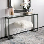 Mesa consola moderna de acrílico – Transparente, 60"An. x 10"Prof. x 30"Al.
