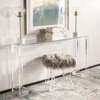 Mesa consola moderna de acrílico – Transparente, 60"An. x 10"Prof. x 30"Al.