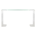 Mesa consola moderna de acrílico – Transparente, 60"An. x 10"Prof. x 30"Al.
