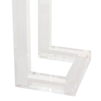 Mesa consola moderna de acrílico – Transparente, 60"An. x 10"Prof. x 30"Al.