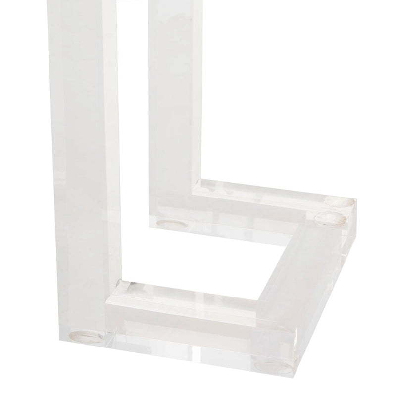 Mesa consola moderna de acrílico – Transparente, 60"An. x 10"Prof. x 30"Al.