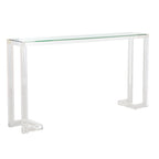 Mesa consola moderna de acrílico – Transparente, 60"An. x 10"Prof. x 30"Al.